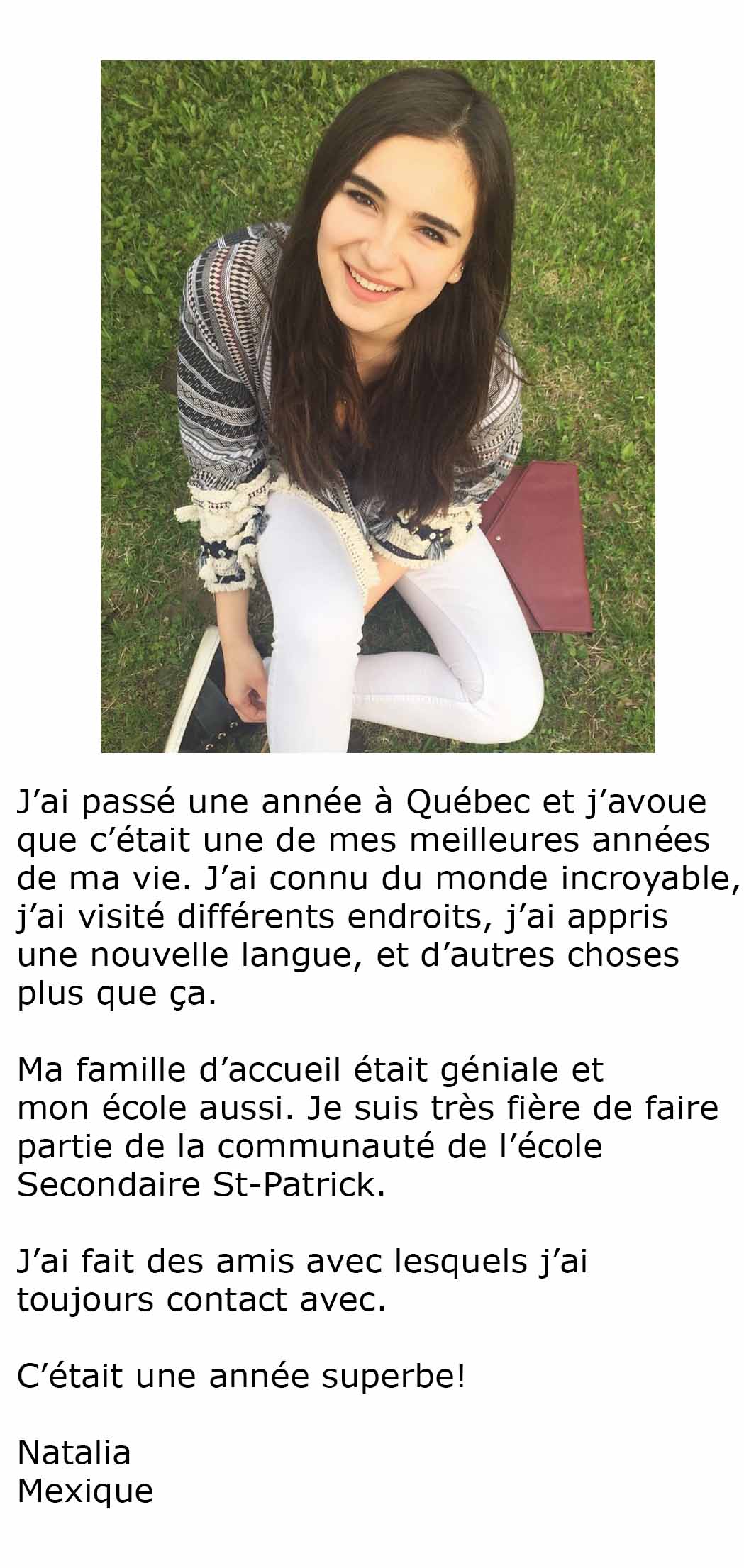 Témoignages étudiants internationaux de Natalia Avalos