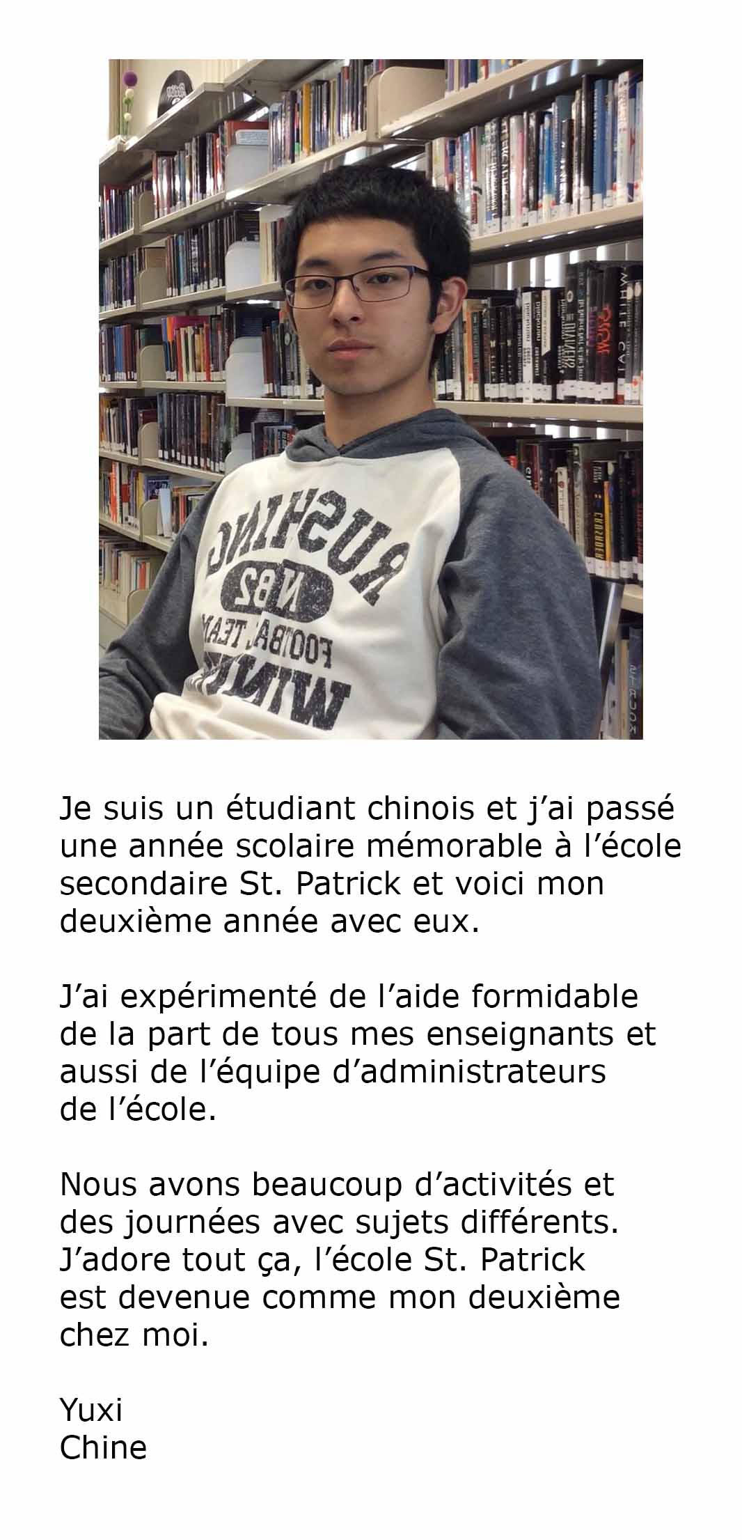 Témoignages étudiants internationaux de Yuxi Wan